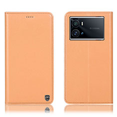 Vivo iQOO 9 5G用手帳型 レザーケース スタンド カバー H04P Vivo オレンジ