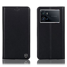 Vivo iQOO 9 5G用手帳型 レザーケース スタンド カバー H04P Vivo ブラック