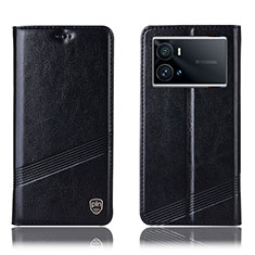 Vivo iQOO 9 5G用手帳型 レザーケース スタンド カバー H07P Vivo ブラック
