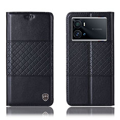 Vivo iQOO 9 Pro 5G用手帳型 レザーケース スタンド カバー H06P Vivo ブラック