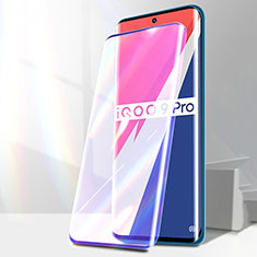Vivo iQOO 9 Pro 5G用強化ガラス フル液晶保護フィルム アンチグレア ブルーライト Vivo ブラック