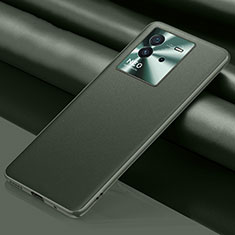 Vivo iQOO Neo6 5G用ケース 高級感 手触り良いレザー柄 QK1 Vivo グリーン