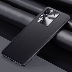 Vivo iQOO Neo6 5G用ケース 高級感 手触り良いレザー柄 QK1 Vivo ブラック