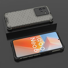 Vivo iQOO Neo6 SE 5G用360度 フルカバー ハイブリットバンパーケース クリア透明 プラスチック カバー AM2 Vivo ブラック