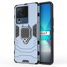 Vivo iQOO Neo7 5G用ハイブリットバンパーケース プラスチック アンド指輪 マグネット式 Vivo ネイビー