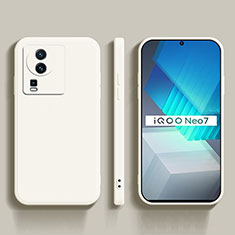 Vivo iQOO Neo7 5G用360度 フルカバー極薄ソフトケース シリコンケース 耐衝撃 全面保護 バンパー Vivo ホワイト