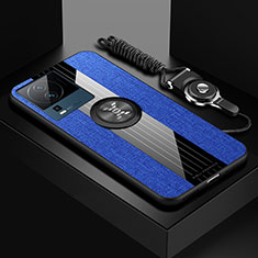 Vivo iQOO Neo7 SE用極薄ソフトケース シリコンケース 耐衝撃 全面保護 アンド指輪 マグネット式 バンパー X03L Vivo ネイビー