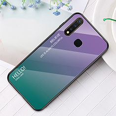 Vivo iQOO U3 4G用ハイブリットバンパーケース プラスチック 鏡面 虹 グラデーション 勾配色 カバー LS1 Vivo マルチカラー