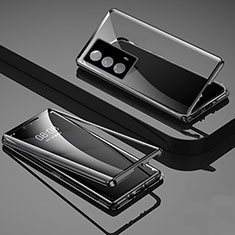 Vivo iQOO Z5 5G用ケース 高級感 手触り良い アルミメタル 製の金属製 360度 フルカバーバンパー 鏡面 カバー Vivo ブラック