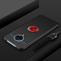 Vivo Nex 3 5G用極薄ソフトケース シリコンケース 耐衝撃 全面保護 アンド指輪 マグネット式 バンパー A01 Vivo レッド・ブラック