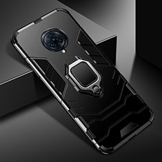 Vivo Nex 3 5G用ハイブリットバンパーケース プラスチック アンド指輪 マグネット式 Vivo ブラック