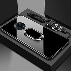Vivo Nex 3S用ハイブリットバンパーケース プラスチック 鏡面 カバー アンド指輪 マグネット式 Vivo ブラック