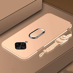 Vivo S1 Pro用ハードケース プラスチック 質感もマット アンド指輪 マグネット式 A02 Vivo ゴールド