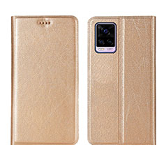 Vivo V20 Pro 5G用手帳型 レザーケース スタンド カバー L07 Vivo ゴールド
