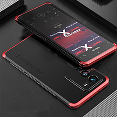 Vivo V25 Pro 5G用360度 フルカバー ケース 高級感 手触り良い アルミメタル 製の金属製 Vivo レッド・ブラック