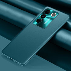 Vivo V27 Pro 5G用ケース 高級感 手触り良いレザー柄 QK1 Vivo グリーン