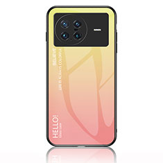 Vivo X Note用ハイブリットバンパーケース プラスチック 鏡面 虹 グラデーション 勾配色 カバー LS1 Vivo イエロー