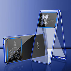 Vivo X Note用ケース 高級感 手触り良い アルミメタル 製の金属製 360度 フルカバーバンパー 鏡面 カバー Vivo ネイビー