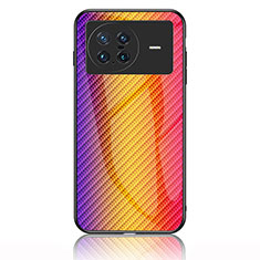 Vivo X Note用ハイブリットバンパーケース プラスチック 鏡面 虹 グラデーション 勾配色 カバー LS2 Vivo オレンジ