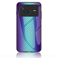 Vivo X Note用ハイブリットバンパーケース プラスチック 鏡面 虹 グラデーション 勾配色 カバー LS2 Vivo ネイビー