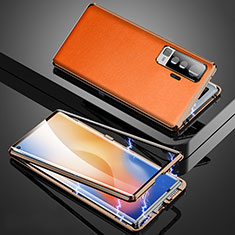 Vivo X50 5G用ケース 高級感 手触り良い アルミメタル 製の金属製 カバー M04 Vivo オレンジ
