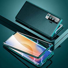 Vivo X50 5G用ケース 高級感 手触り良い アルミメタル 製の金属製 カバー M04 Vivo グリーン