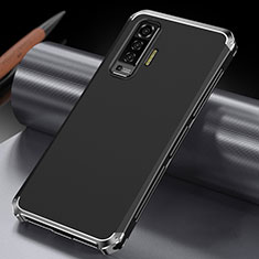 Vivo X50 5G用ケース 高級感 手触り良い アルミメタル 製の金属製 カバー M03 Vivo シルバー・ブラック