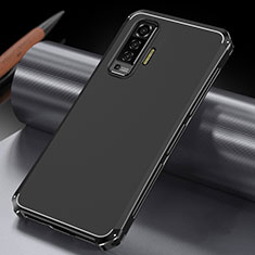 Vivo X50 5G用ケース 高級感 手触り良い アルミメタル 製の金属製 カバー M03 Vivo ブラック