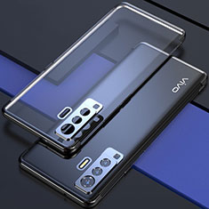 Vivo X50 5G用極薄ソフトケース シリコンケース 耐衝撃 全面保護 クリア透明 H05 Vivo ブラック