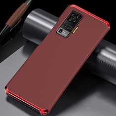 Vivo X50 Pro 5G用ケース 高級感 手触り良い アルミメタル 製の金属製 カバー M02 Vivo レッド