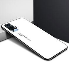 Vivo X51 5G用ハイブリットバンパーケース プラスチック 鏡面 カバー Vivo ホワイト