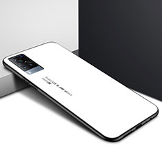 Vivo X60 5G用ハイブリットバンパーケース プラスチック 鏡面 カバー Vivo ホワイト