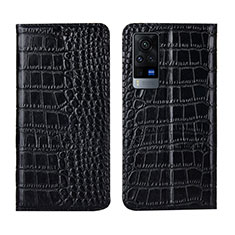 Vivo X60 Pro 5G用手帳型 レザーケース スタンド カバー L01 Vivo ブラック