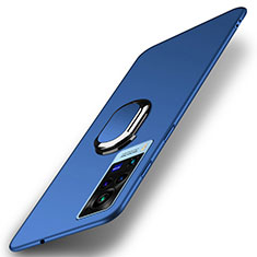 Vivo X60 Pro 5G用ハードケース プラスチック 質感もマット アンド指輪 マグネット式 A01 Vivo ネイビー