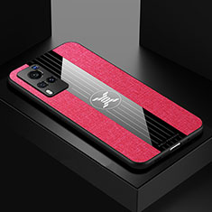Vivo X60 Pro 5G用極薄ソフトケース シリコンケース 耐衝撃 全面保護 X01L Vivo レッド