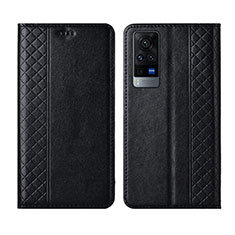 Vivo X60T 5G用手帳型 レザーケース スタンド カバー L02 Vivo ブラック