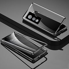Vivo X70 5G用ケース 高級感 手触り良い アルミメタル 製の金属製 360度 フルカバーバンパー 鏡面 カバー P01 Vivo ブラック