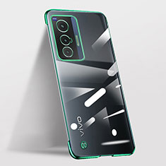 Vivo X70 5G用ハードカバー クリスタル クリア透明 フレームレス Vivo グリーン