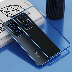 Vivo X70 5G用極薄ソフトケース シリコンケース 耐衝撃 全面保護 クリア透明 AN1 Vivo ネイビー
