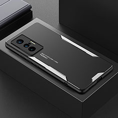 Vivo X70 5G用ケース 高級感 手触り良い アルミメタル 製の金属製 兼シリコン カバー PB1 Vivo シルバー