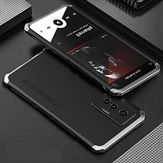 Vivo X70 5G用360度 フルカバー ケース 高級感 手触り良い アルミメタル 製の金属製 Vivo シルバー・ブラック