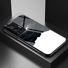 Vivo X70 Pro 5G用ハイブリットバンパーケース プラスチック パターン 鏡面 カバー LS1 Vivo ブラック