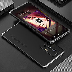 Vivo X70 Pro 5G用360度 フルカバー ケース 高級感 手触り良い アルミメタル 製の金属製 Vivo シルバー・ブラック