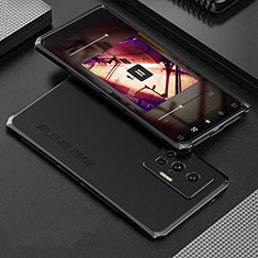 Vivo X70 Pro 5G用360度 フルカバー ケース 高級感 手触り良い アルミメタル 製の金属製 Vivo ブラック