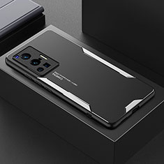 Vivo X70 Pro 5G用ケース 高級感 手触り良い アルミメタル 製の金属製 兼シリコン カバー PB1 Vivo シルバー