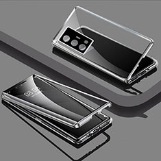Vivo X70 Pro 5G用ケース 高級感 手触り良い アルミメタル 製の金属製 360度 フルカバーバンパー 鏡面 カバー P01 Vivo シルバー
