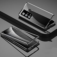 Vivo X70 Pro 5G用ケース 高級感 手触り良い アルミメタル 製の金属製 360度 フルカバーバンパー 鏡面 カバー P01 Vivo ブラック