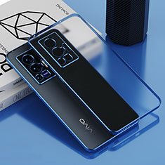 Vivo X70 Pro 5G用極薄ソフトケース シリコンケース 耐衝撃 全面保護 クリア透明 AN1 Vivo ネイビー