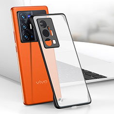 Vivo X70 Pro+ Plus 5G用ハードカバー クリスタル クリア透明 フレームレス H01 Vivo ブラック