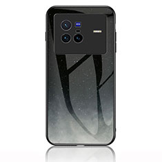 Vivo X80 5G用ハイブリットバンパーケース プラスチック パターン 鏡面 カバー LS1 Vivo グレー
